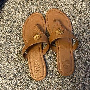 Tory Burch Womens Everly Leather Thong Flat Sandals EUC!!!!